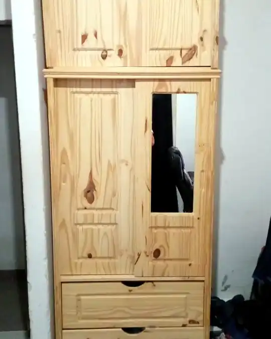 Ropero de pino macizo 0,80 con alzada
