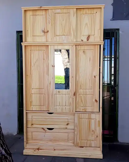Ropero de pino macizo 1,20 con alzada