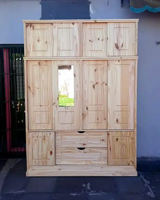 Ropero de pino macizo 1,60 con alzada
